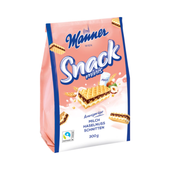 Manner Snack Minis Milch-Haselnuss, 300 Gramm Packung